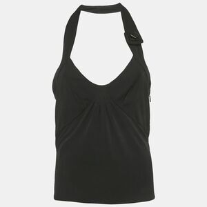 Versace Black Jersey Halter Neck Top M